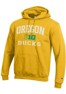 Champion Oregon Ducks Mens Yellow Big Ten Powerblend Long Sleeve Hoodie