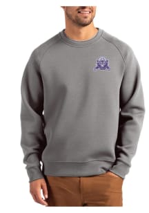 Cutter and Buck Northwestern Wildcats Mens Graphite Vault Roam Long Sleeve Crew Sweatshirt