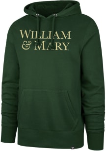 47 William & Mary Tribe Mens Green WORDMARK HEADLINE HOOD Long Sleeve Hoodie