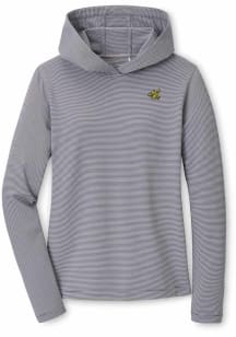 Peter Millar Iowa Hawkeyes Womens Charcoal Sugar Stripe Pine Hoodie Elevated