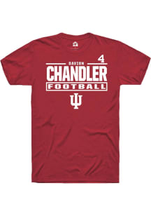 Davion Chandler Indiana Hoosiers Crimson Football NIL Stacked Box Short Sleeve Player T Shirt