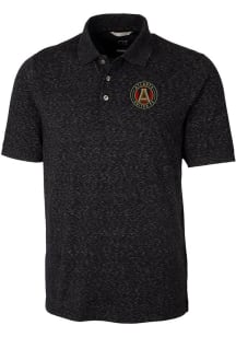Cutter and Buck Atlanta United FC Mens Black Advantage Space Dye Short Sleeve Polo