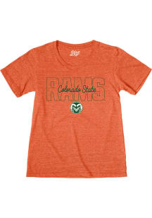 Blue 84 Colorado State Rams Womens Orange Joyful Laughter Tri-Blend Short Sleeve T-Shirt