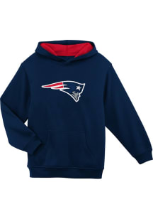 New England Patriots Boys Navy Blue Prime Long Sleeve Hooded Sweatshirt