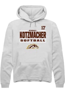 Kendall Kotzmacher Western Michigan Broncos Mens White NIL Stacked Box Player Hood