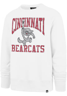 47 Cincinnati Bearcats Mens White Headline Big Ups Long Sleeve Crew Sweatshirt