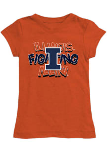 Vive La Fete Illinois Fighting Illini Toddler Girls Orange Lexie Short Sleeve T-Shirt