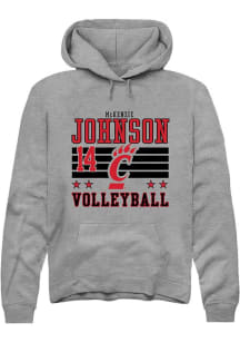 McKenzie Johnson Cincinnati Bearcats Mens Grey NIL Striped Player Hood
