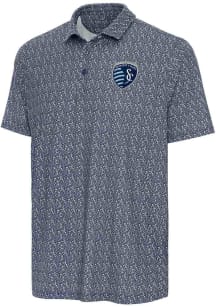 Antigua Sporting Kansas City Mens Red Botanic Short Sleeve Polo