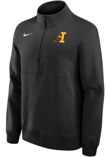 Nike Iowa State Cyclones Mens Black Leaning Cy Long Sleeve Qtr Zip Pullover