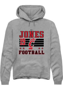 Cj Jones Cincinnati Bearcats Mens Grey Football NIL Striped Player Hood