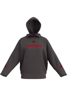 Adidas Nebraska Cornhuskers Womens Charcoal Hooded Sweat Hooded Sweatshirt