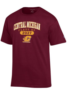 Champion Central Michigan Chippewas Maroon Pill Class of 2027 Jersey Short Sleeve T Shirt