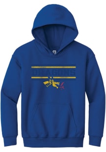 Summit Sportswear Drexel Dragons Youth Blue Bars Long Sleeve Hoodie