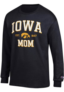 Champion Iowa Hawkeyes Black EST Date Mom Jersey Long Sleeve T Shirt