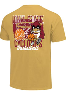 Iowa State Cyclones Gold Swoosh Net Basketball Short Sleeve T Shirt