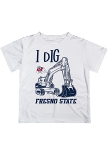 Vive La Fete Fresno State Bulldogs Youth White Excavator Short Sleeve T-Shirt