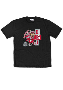 Brutus Buckeye   Ohio State Buckeyes Toddler Black Stacked Block Brutus Short Sleeve T-Shirt