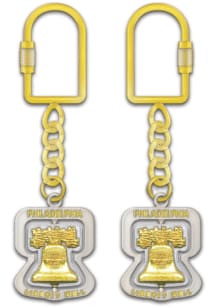 Philadelphia Liberty Bell Spinner Keychain - Gold