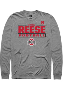 Arvell Reese Ohio State Buckeyes Graphite Football NIL Stacked Box Long Sleeve Player T Shirt
