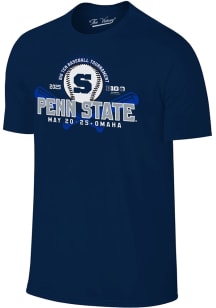 Penn State Nittany Lions Navy Blue 2025 Big Ten Baseball Short Sleeve T Shirt