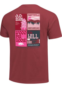 Arkansas Razorbacks Womens Crimson Preppy Posters Short Sleeve T-Shirt