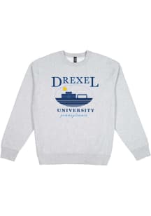 Uscape Drexel Dragons Mens Grey Premium Heavyweight Long Sleeve Crew Sweatshirt