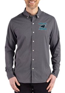 Cutter and Buck Carolina Panthers Mens Black Historic Skyline Long Sleeve Dress Shirt