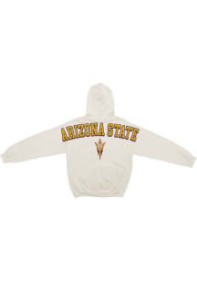 Something Inked Arizona State Sun Devils Mens Ivory Chenille Arch Mascot Long Sleeve Hoodie