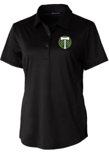 Cutter and Buck Portland Timbers Womens Black Prospect Short Sleeve Polo Shirt
