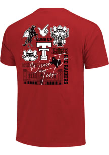 Texas Tech Red Raiders Womens Red Script Logos Short Sleeve T-Shirt