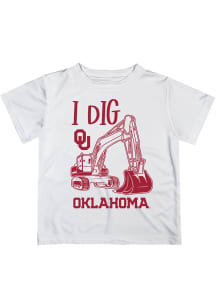Vive La Fete Oklahoma Sooners Toddler White Excavator Short Sleeve T-Shirt