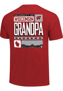 Wisconsin Badgers Red Grandpa Short Sleeve T Shirt