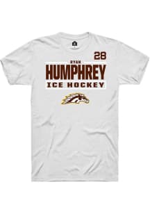 Ryan Humphrey Western Michigan Broncos White NIL Stacked Box Short Sleeve Player T Shirt