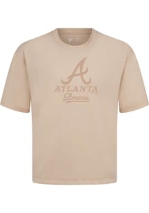 Levelwear Atlanta Braves Tan Signature Knit Shadow Surge Short Sleeve Fashion T Shirt