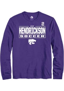 Lily Hendrickson K-State Wildcats Purple NIL Stacked Box Long Sleeve Player T Shirt