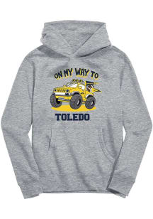 Vive La Fete Toledo Rockets Toddler Grey On My Way Long Sleeve Hooded Sweatshirt