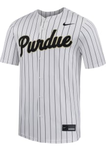 Nike Purdue Boilermakers Mens White Limited Full Button Pinstripe Baseball Jersey