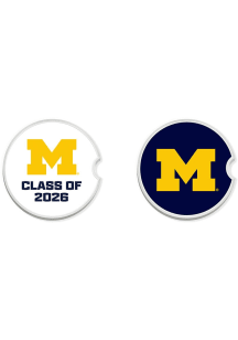 Michigan Wolverines Class of 2026 Set of 2 Car Coaster - White
