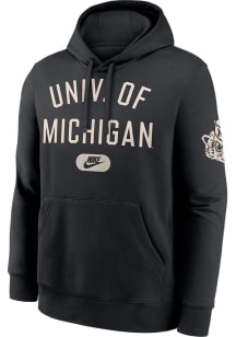Nike Michigan Wolverines Mens Black Club Fleece Long Sleeve Hoodie