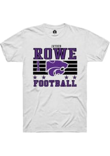 Jayden Rowe K-State Wildcats White Football NIL Striped Short Sleeve Player T Shirt