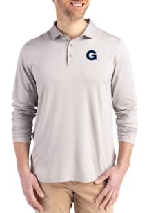 Cutter and Buck Georgetown Hoyas Mens Grey Coastline Long Sleeve Polo Shirt