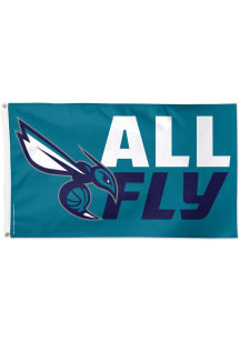 Charlotte Hornets Slogan 3x5 Silk Screen Grommet Flag - Purple