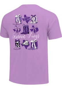 TCU Horned Frogs Girls Lavender Boots & Bows Short Sleeve Tee