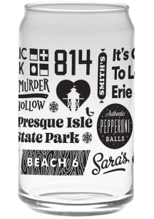 Erie Collage Pint Glass - Black