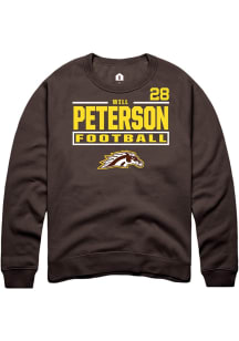 Will Peterson Western Michigan Broncos Mens Brown Football NIL Stacked Box Player Crew