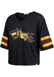 47 Drexel Dragons Womens Navy Blue Premier Scout Crop Short Sleeve T-Shirt