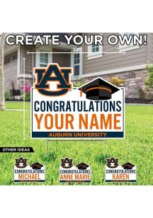Auburn Tigers Personalized Congratulations Grad Yard Sign - White