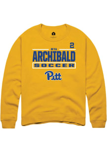 Mya Archibald Pitt Panthers Mens Gold NIL Stacked Box Player Crew