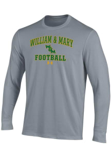 Under Armour William & Mary Tribe Grey Football Football Performance Long Sleeve T Shirt